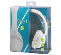 ULTRA COMFORT LIGHTWEIGHT URBAN REVOLT WHITE DUGA FOLDABLE HEADSET + IN-LINE MIC
