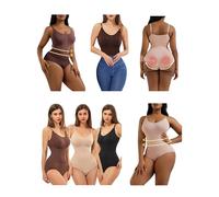 Ultra Comfortable Compression Shapewear Bodysuit for Women, High Waist, Butt Lifter, Breast Lifter, Tummy Tuck, Waist Trainer, Seamless Shapewear for Women Black Brown Skin tone (Skin, Large)