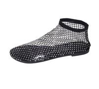 Ultra Comfortable Shiny Gem Mesh Flats for women, Glittery Stretchy Net Shoes, Glitter Stretchy Net Shoes, Foldable Low Heel Slip on Lightweight (Color : Black, Size : 41)