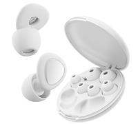 Ultra-Comfy Reusable Ear Plugs - 45dB SNR Noise Cancelling Earplugs for Sleep, Deep Focus,Travel,Sensitivity | Flexible Hearing Protection |Customizable Fit |4 Ear Tips Size in Dual-Layer/S/M/L-White
