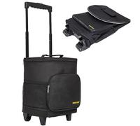 Ultra Compact Cooler Smart Cart with Wheels - Collapsible Insulated Cooler Bag - Foldable Travel Cooler 36 Cans - Leak Proof Trolley - Black