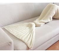 Ultra Cosy Acrylic Knitted Blanket, Tufted Machine Washable Throw Velosso Cream 70cm x 183cm