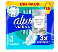 Ultra Day Sanitary Towels Normal Size 1 Super Absorbent and Ultra Thin, for Menstrual Periods Hamper, 26 Pads - By Oerich Gift