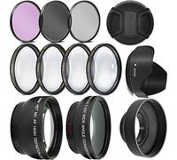 Ultra Deluxe Lens Kit for Nikon D3400, D3500, D5600 with 18-55mm Lens, Sony A7, A7III with 28-70mm, A6000, A6400, A6600 - Includes: 7pc 58mm Filter Set + 58mm Wide Angle and Telephoto Lens