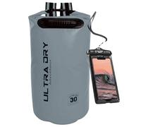 Ultra Dry Adventurer Ultra Dry Premium, 30L Dry Bag Backpack - Gray Waterproof Bag with Waterproof Phone Pouch & Padded Backpack Straps for Kayaking, Canoeing, Boating & Camping