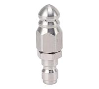 Ultra Durable Stainless Steel Sewer Jet Nozzle 5000PSI High Pressure Washer Attachment 1 Front 6 Rear Jets for Powerful Drain Pipe Cleaning and Toilet Unclogging