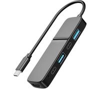 Ultra-Fast 5-Port USB-C Hub with 4K HDMI - Dual USB-A/C, 5Gbps Data Transfer for MacBook Pro/Air, iPad Pro, iPhone 15, iMac, XPS, ThinkPad & More - Ideal for Flash Drives & Portable Hard Disks (USB-C)