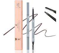 Ultra-Fine 1.5mm Tip Brow Pencil with Blending Spoolie Brush - Matte Soft Latte Shade for Precise Shaping, Waterproof Long-Lasting Smudge Proof Formula for Natural-Looking Groomed Brows, Retractable