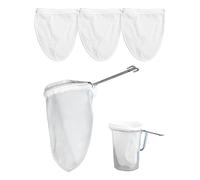 Ultra Fine Mesh Strainer Bags 4 Pcs Filter Bags,Cheese Cloth Bag for Straining, with Stainless Steel Handle Frame for Juices,Nut Milk,Fresh Cheese,Yogurt (Small Size)