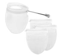 Ultra Fine Mesh Strainer Bags, Reusable Mesh Filter Bags Food Grade Filter Zipper Bags with Stainless Steel Handle Cheese Cloths for Nut Milk, Coffee, Butter, Juices and Cheese (Small Size)