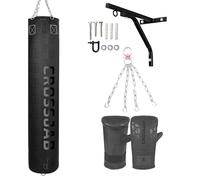 ULTRA FITNESS Filled 4ft 5ft Boxing Punch Bags With gloves, Chain & Wall Bracket (Black, 4FT)