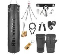 ULTRA FITNESS Heavy 4ft 5ft Filled Boxing Punch Bag set with Ceiling hook (Black, 4ft)