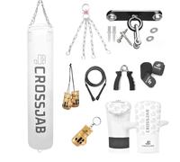 ULTRA FITNESS Heavy 4ft 5ft Filled Boxing Punch Bag set with Ceiling hook (White, 5ft)