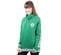 Ultra Game NBA Boston Celtics Women's Funnel Neck Fleece Pullover Hoodie Sweatshirt, Medium, Kelly Green