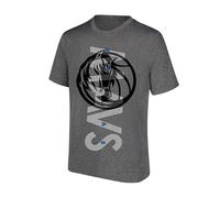 Ultra Game NBA Dallas Mavericks Mens Upright Logo Short Sleeve Tee Shirt, Heather Charcoal, Large