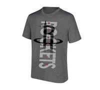Ultra Game NBA Houston Rockets Mens Upright Logo Short Sleeve Tee Shirt, Heather Charcoal, Medium