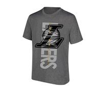 Ultra Game NBA Los Angeles Lakers Mens Upright Logo Short Sleeve Tee Shirt, Heather Charcoal, XX-Large