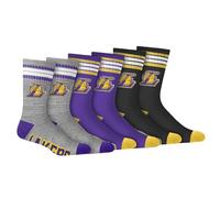 Ultra Game NBA Official Men’s Athletic Cushioned Secure Fit Team Crew Socks - 3 Pack - Unisex, Los Angeles Lakers, Assorted, M6-12