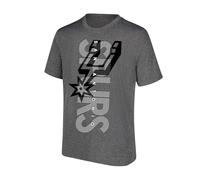 Ultra Game NBA San Antonio Spurs Mens Upright Logo Short Sleeve Tee Shirt, Heather Charcoal, Medium