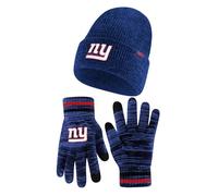 Ultra Game NFL Boys Girls Super Soft Marled Winter Beanie Knit Hat with Extra Warm Touch Screen Gloves, Team Color, One Size