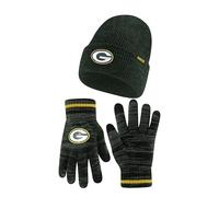 Ultra Game NFL Official Adult Winter Super Soft Heathered Knitted Beanie Hat with Extra Warm Touchscreen Gloves, Team Color, One Size