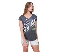 Ultra Game NFL Seattle Seahawks Womens Vintage Stripe Soft Modal Tee Shirt, Charcoal Heather, Small