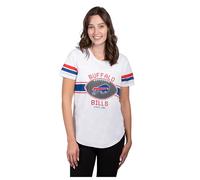 Ultra Game NFL Women's Soft Mesh Varsity Stripe T-Shirt White