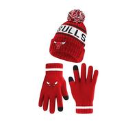 Ultra Game Unisex NBA Official Super Soft Winter Beanie Knit Hat with Extra Warm Touch Screen Gloves