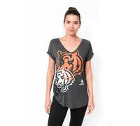 Ultra Game Women’s NFL Official Super Soft Modal Vintage V-Neck T-Shirt Charcoal Heather