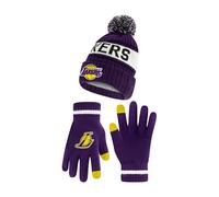 Ultra Game Youth NBA Official Super Soft Winter Beanie Knit Hat with Extra Warm Touch Screen Gloves