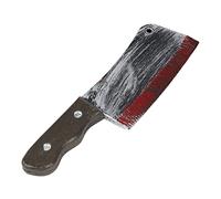 Ultra Halloween Cleaver Bloody Props Plastic Fake Blood No Sharp Edges | Long,Slasher,Chopping,Weapon,Pretend,Cosplay,Novelty,LARP Dressing Up,Weapons, Swords,Cleaver,Bloodied,Realistic,Fancy Dress