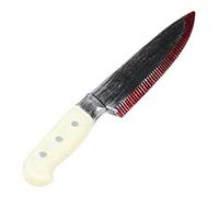 Ultra Halloween Cream Bloody Knife Props Plastic Fake Blood No Sharp Edges | Long,Slasher,Chopping,Weapon,Pretend,Cosplay,Novelty,LARP Dressing Up,Weapons, Swords,Cleaver,Bloodied,Realistic,Fancy Dress
