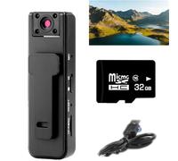 Ultra hd 2-in-1 Sports Video Audio Recorder，Clip-On Sports Recorder，1080P Mini Body Camera，with Night Vison&180° Rotating Lens, 500mA ultra long battery life，Comeswith a 32GB memory card (2)