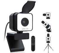 Ultra HD 4K webcam，Equipped with 2 built-in noise-canceling microphones, Auto Light Correction,Plug & Play USB Webcam,86°View PC Camera Webcam,for Meeting,Online calls,Laptop,Desktop,PC,Mac,Zoom,Skype