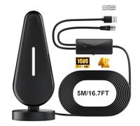 Ultra HD Digital TV Aerial Indoor & Outdoor | Amplified Signal Booster for Freeview, Smart TVs & 4K Reception | Weatherproof with 5m Weatherproof Design, Easy Setup for Home/Flat/Caravan/Office