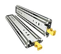 Ultra Heavy Duty Drawer Slides, 1000-2000 MM 3 Folds Full Extension Ball Bearing Locking Rails Glides, 180KG Bearing Capacity, 20.5mm Wide, 76mm High - 1 Pair (OneColor 48in(120cm))