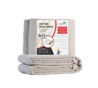 Ultra Heavy Duty Premium Cotton Dust Sheets for Decorating Painting Drop Cloths for Furniture, Floor Covering, Dust Covers Durable, Reusable Sheets for Renovation, Construction (Natural, 12X12FT)