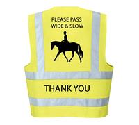 Ultra Hi Vis Viz High Visibility Reflective Vest Please Pass Wide And Slow (Yellow, L)