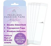 Ultra Hold Fearless Fashion Tape for Women, Double Sided Fabric Tape for Clothes and Body, Body Tape for Women, Beige, 50 Strips