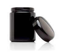 ULTRA JARS 250ml Wide Mouth Ultraviolet Glass Jar with Black Screw Top Lid - Airtight |Smell Proof | Leak Proof | UV Storage Container | Refillable Canister