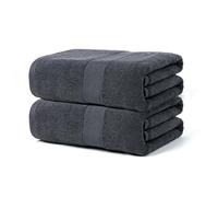 Ultra Jumbo Bath Sheet Towels: 2 Packs 35X70 Cotton Luxury Extra Large Bath Towel Set Highly Absorbent Soft Quick Dry Oversized Shower Towels for Adults Hotel Machine Washable (Grey)