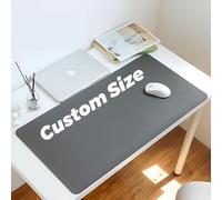 Ultra Large Desk Pad Multifunctional Office Laptop Desk Mat PU Leather Waterproof Scratch-Resistant Desk Blotter Mousepad Writing Pad (Darkgrey, Custom Size)