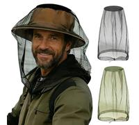 Ultra Large Mosquito Net Mesh Hats, 2 Pack, Fine Holes Insect Netting, Soft Bug Face Shield for No See Ums Multi