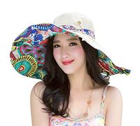 Ultra Large Wide Brim Reversible Sun hat for Women Girls Foldable UV Protection Beach Hat Sweety Summer UPF 50+ Sun Shade Travel Flap Cover Cap Visor Cozy Breathable Sun Hats Beige