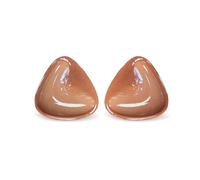 Ultra Lift Boost Inserts Double-Sided Sticky Bra Pads, Backless Push Up Invisible Bra Bikini Padding Strapless Swimsuit Balconette Sticky Inserts Triangle Shaped Light Coffee Large