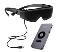 Ultra Light AR Glasses,120" Micro-OLED Private Cinema, 2D/3D Hardware Switchable, 1800nits High Brightness, 0-600° Myopia Adjustable, Dual Magnetic Lenses, Built-in Stereo Speaker,Compatible Type-C