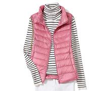 Ultra-Light Down Vest Women's Short Vest Windproof Light Thin Warm Vest Women's Sleeveless White Duck Down Jacket Pink M