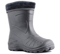 Ultra Light EVA Kids Girls Wellington Boots Rainy Snow Wellies Red Very Warm Liners (10 UK - 27 EU 17.5cm, Graphite)