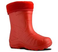 Ultra Light EVA Kids Girls Wellington Boots Rainy Snow Wellies Red Very Warm Liners (11.5 UK / 30 EU - 19.5cm, Red)