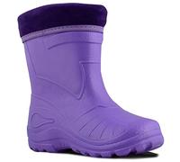 Ultra Light EVA Kids Girls Wellington Boots Rainy Snow Wellies Red Very Warm Liners (7 UK / 24 EU - 15.5cm, Purple)